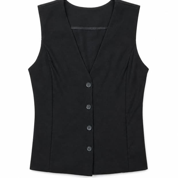 ZARA 블랙 슬림핏 V넥 베스트 L