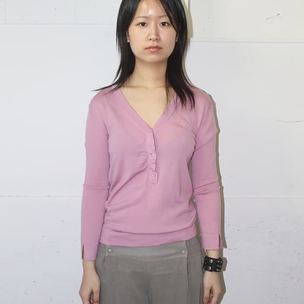 크리스찬 디올 by 존 갈리아노 05AW 하프 버튼업 V넥 니트