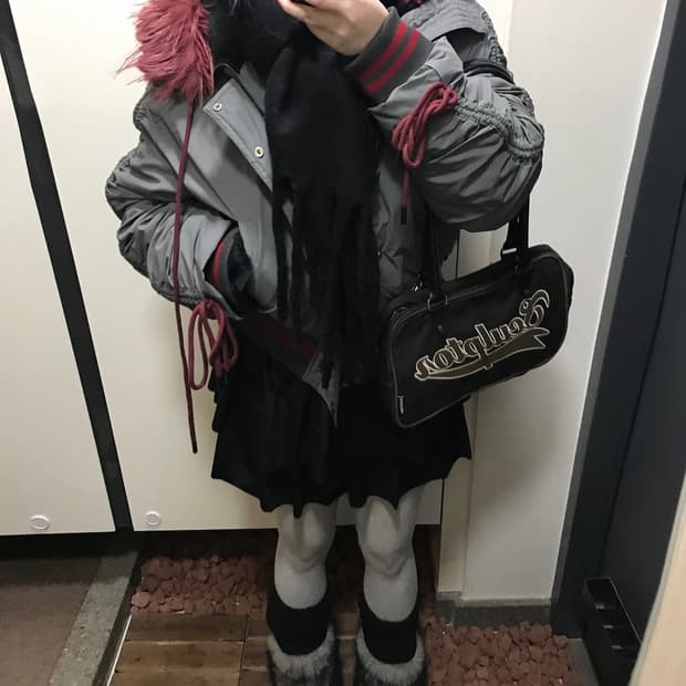 JIKOO 후드 퍼 플라잉 패딩 재킷