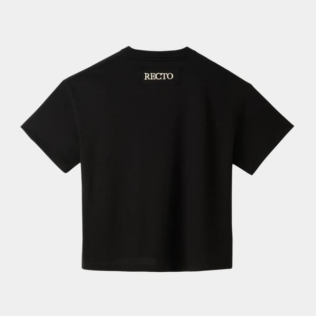렉토 25FW 울 백로고 반팔 티셔츠 블랙