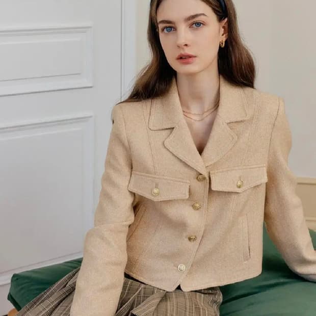 (택포) 룩캐스트 트위드자켓