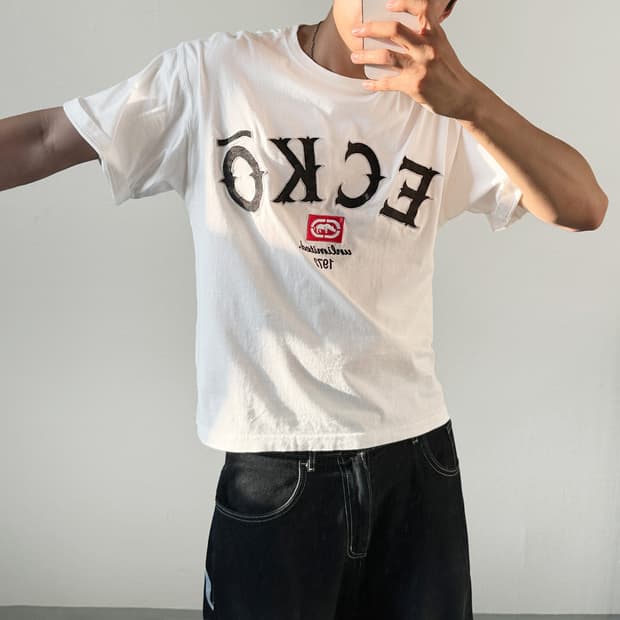 Ecko Unltd 로고 패치 반팔티