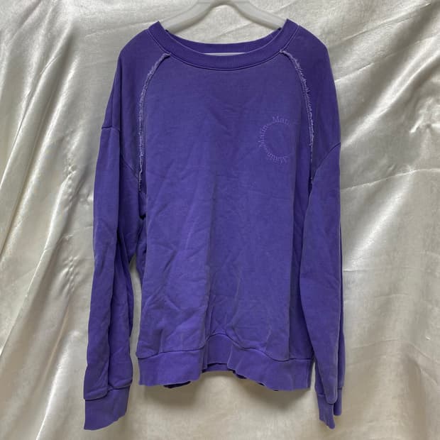 마뗑킴 피그먼트 맨투맨 퍼플 