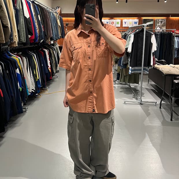 빈티지 반팔 워크 셔츠