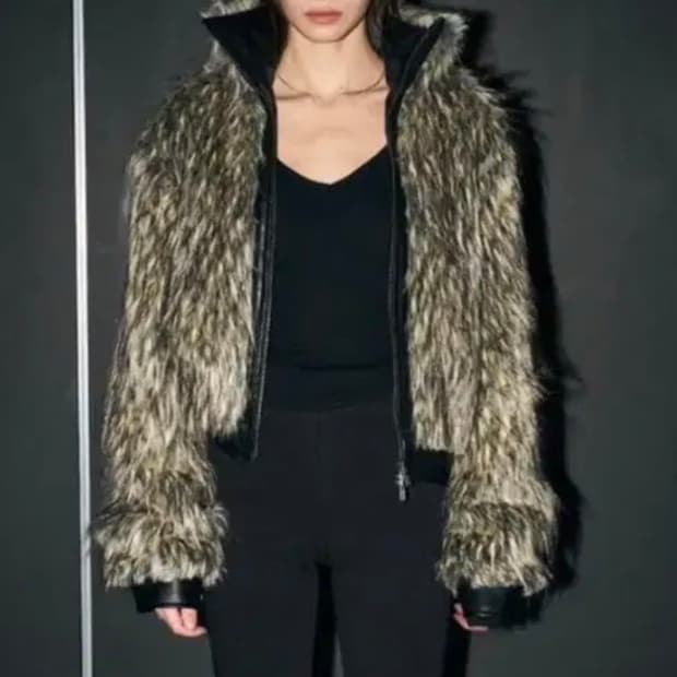 보헤미안서울 하이넥 투웨이 퍼자켓 브라운