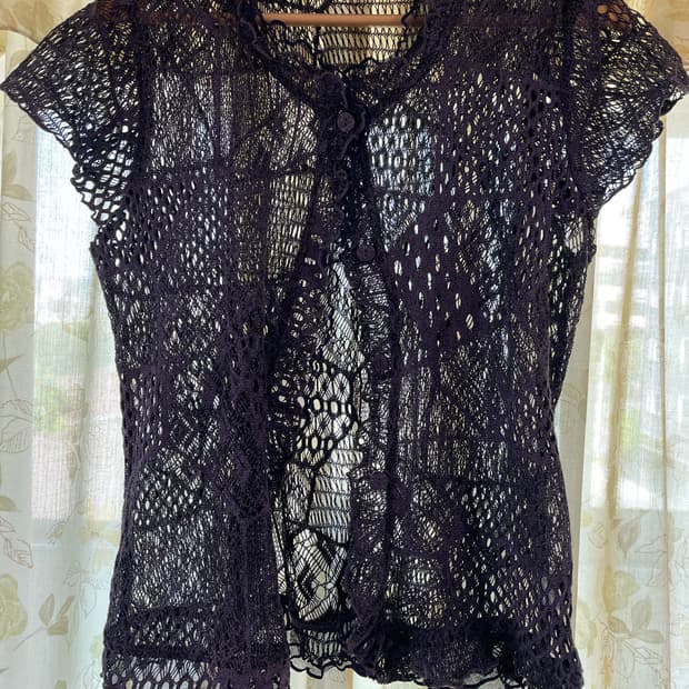 그물니트 가디건