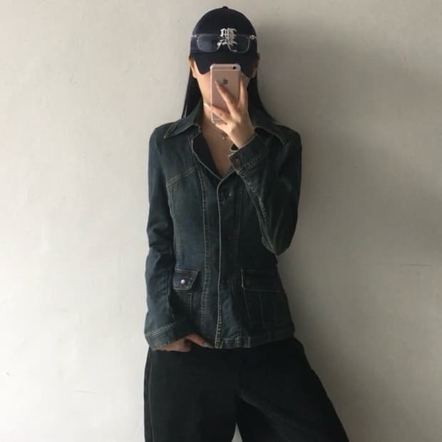 리 투포켓 데님자켓