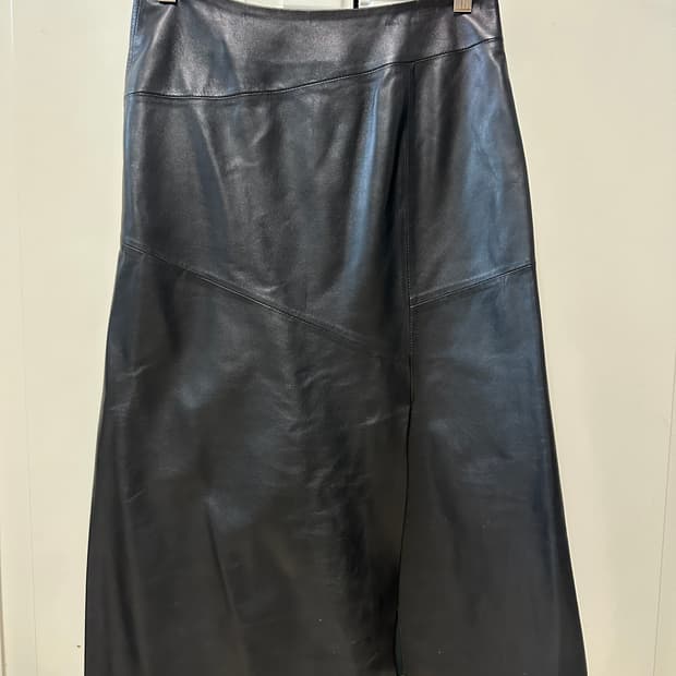 블랙 리얼 레더 A라인 가죽 스커트 새상품 55