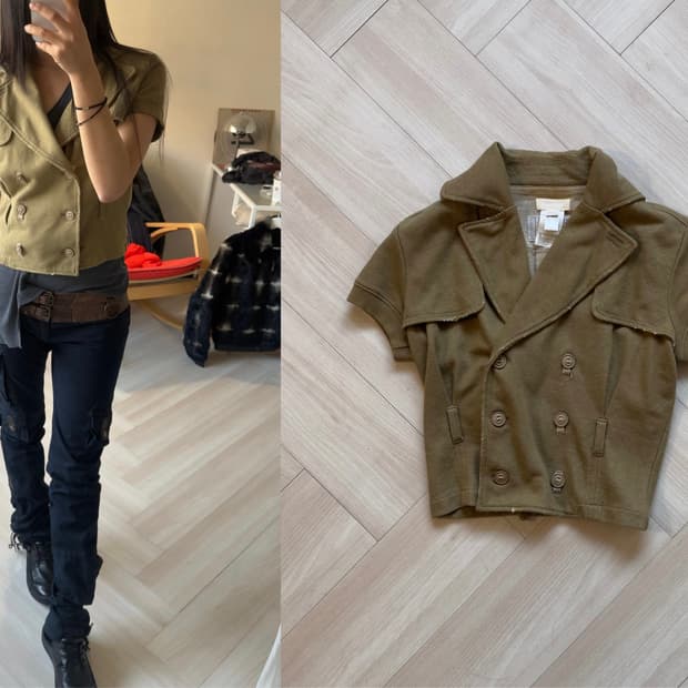 [DIESEL] Short Double-Breasted Sweat Jac