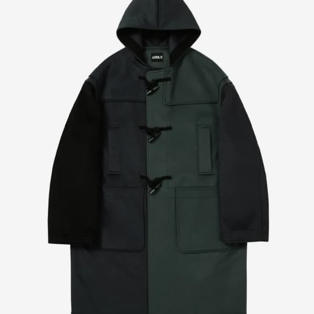 아조바이아조 울 믹스드 더플코트 그린