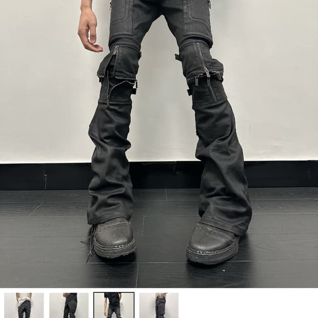 FromTheisland Faux Wax Cross zip Flare