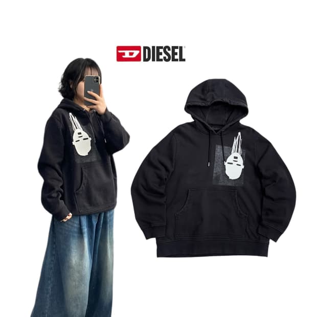 디젤 블랙골드 후드티