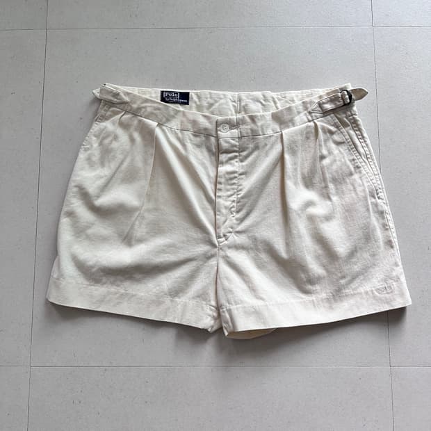 80s 폴로 랄프로렌 MADE IN USA 몰스킨 투턱 반바지 36