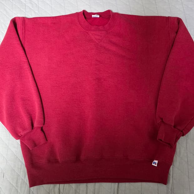 [XL] 90s 빈티지 러셀 레드 라이트 페이드 맨투맨 스웻