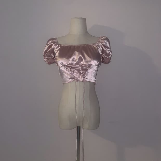 빈티지 새틴 블라우스 페어리 양산형 히메갸루 오네갸루 달천깔 핑크블라우스