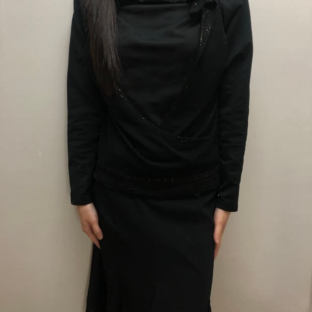 빈티지 블랙 레이어드 탑