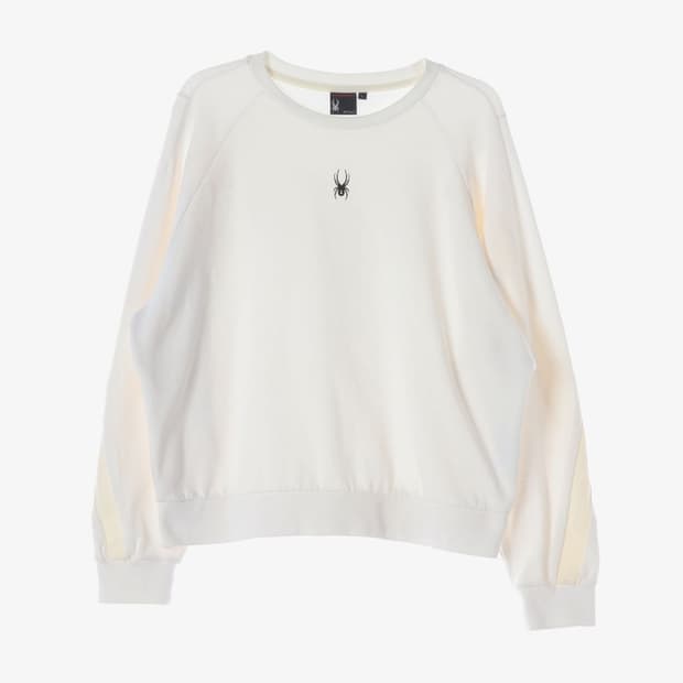 스파이더 센터 거미 자수 로고 화이트 맨투맨 L