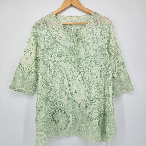 골든베어 페이즐리 반팔 블라우스