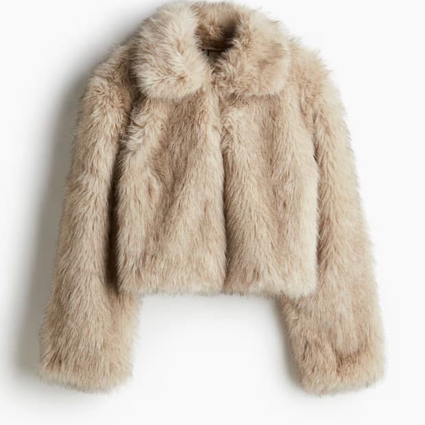 H&M 크롭트 플러피 자켓 M 퍼자켓