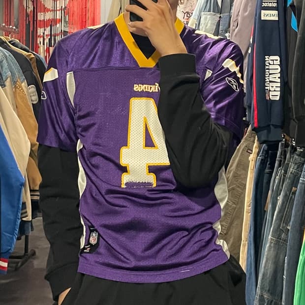 [IM] NFL X Reebok FAVRE No.4 퍼플 반팔져지