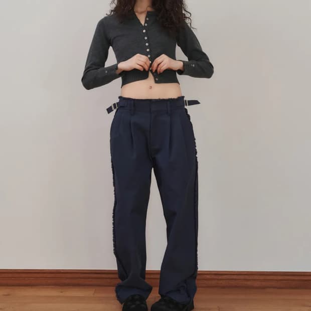 플리즈프로젝트 DESTROYED TROUSERS 네이비