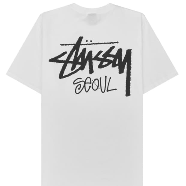스투시 스탁 서울 티셔츠 화이트