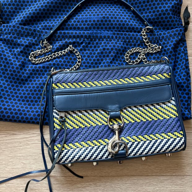 레베카밍코프 위빙 가죽 MAC 크로스백 