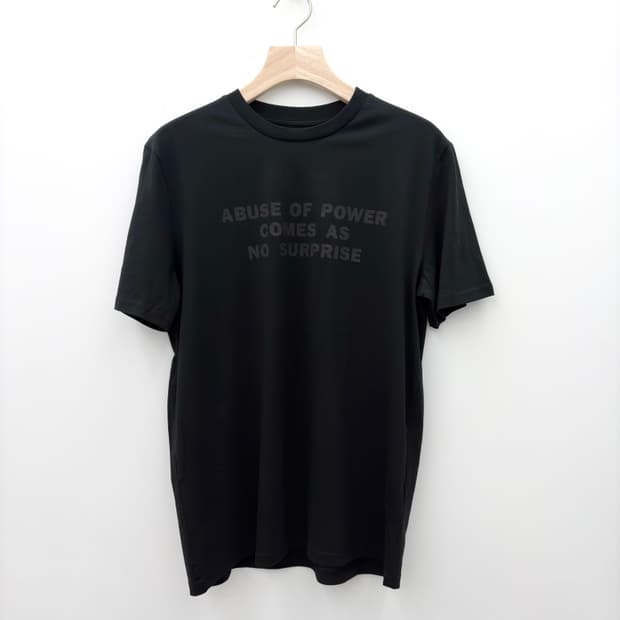 JENNY HOLZER BLACK ABUSE T-SHIRT