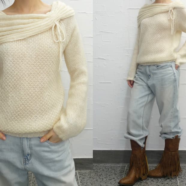 Ribbon shoulder knit