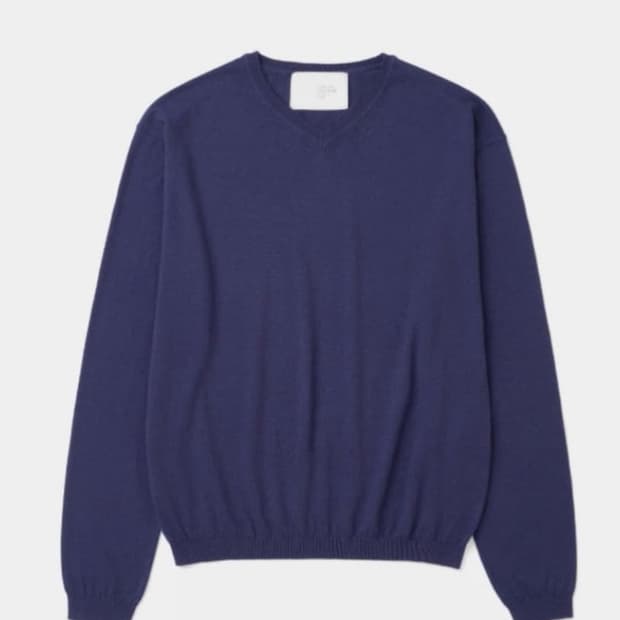 강정석 브이넥 니트 퍼플 50