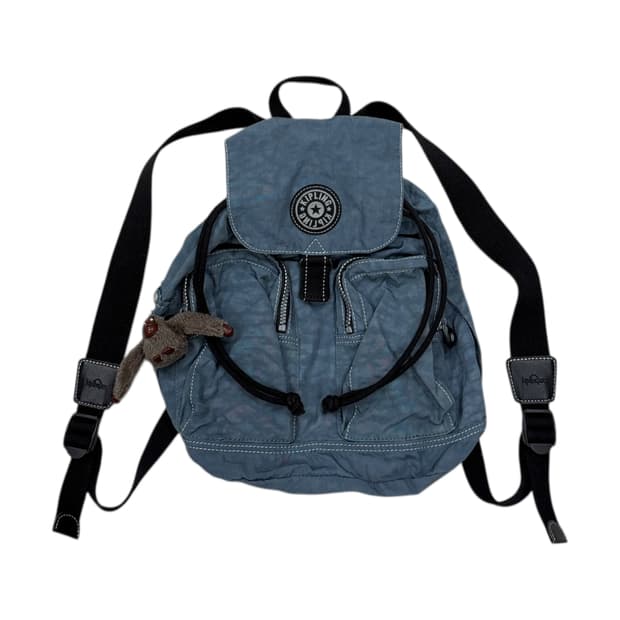 키플링 빈티지 Y2K 포켓 복조리 미니백팩 가방 소라 블루