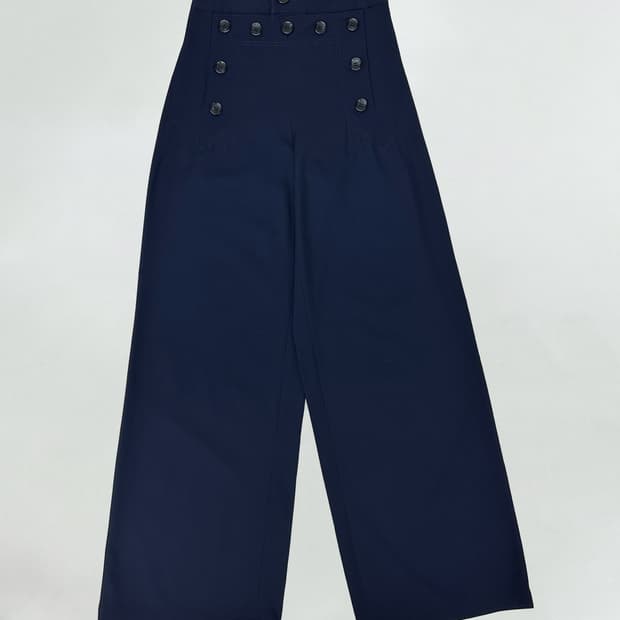 장폴고티에 버튼 레이스 디자인 와이드 팬츠