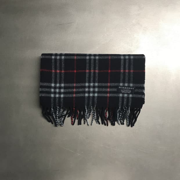 버버리 정품 램스울 머플러 네이비