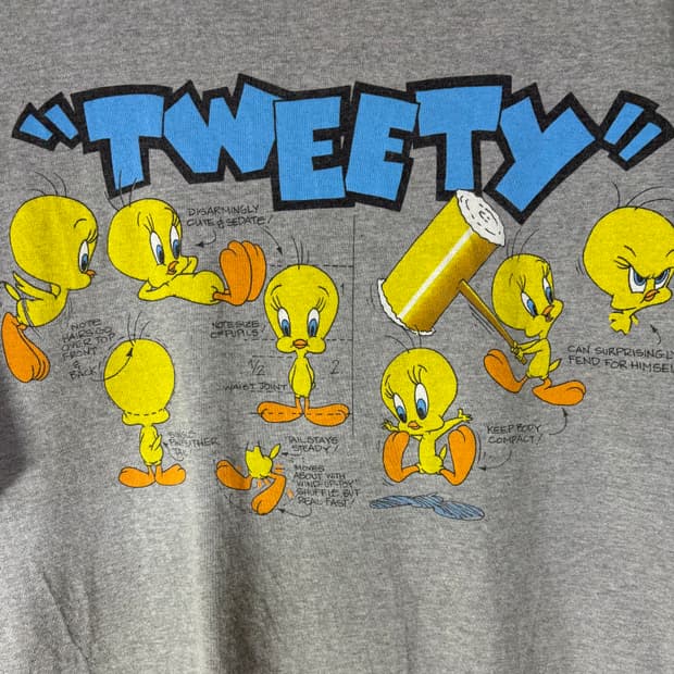 90s USA 루니툰즈 트위티 빈티지 티셔츠 워너브로스