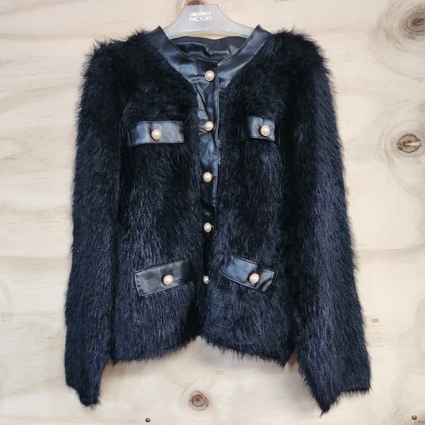 510) 더이스트샵 부클 니트 가디건 자켓