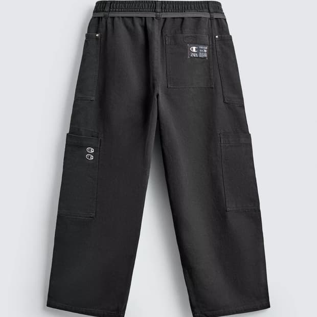 자라 x 챔피온 드로우스트링 카고 팬츠 앤트러사이트 그레이 m
