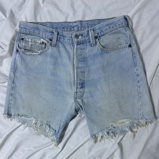 80s usa 리바이스 501 66 후기 셀비지 데님 쇼츠