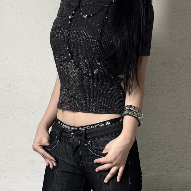 Glitter knit top