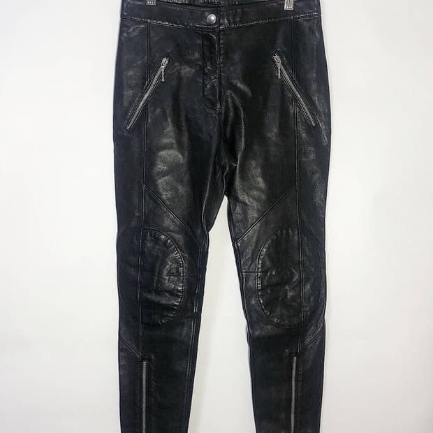 알렉산더 왕 레더 모토 슬릿팬츠