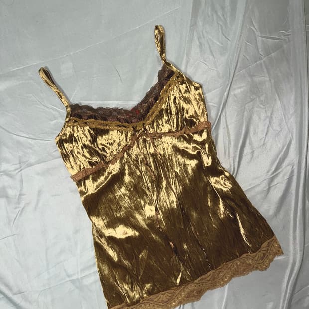 ✨vintage gold velvet sleeveless y2k✨