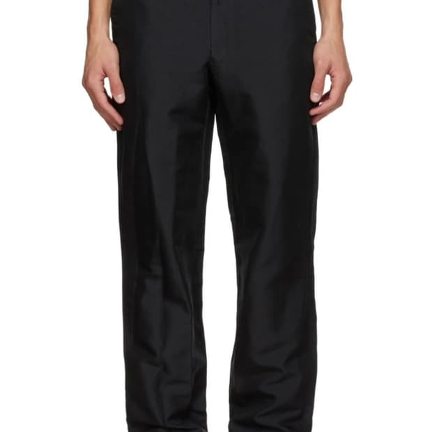 꼼데가르송 옴므플러스 테일러드핏 축융 폴리 팬츠 L