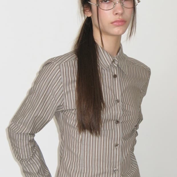 썬번 프로젝트 fitted stripe shirt 스트라이프 셔츠