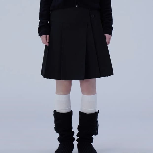 미세키서울 미디 랩 스커트 블랙