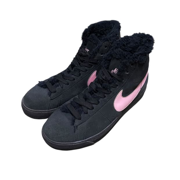 nike black fur shoes