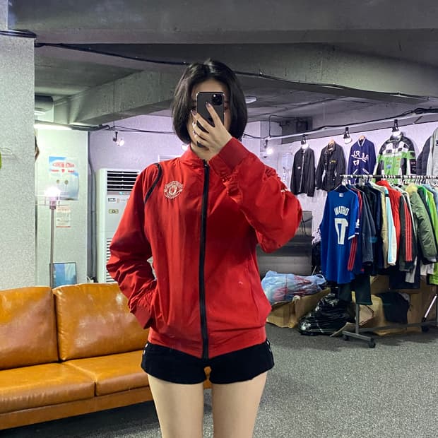 00s 나이키 맨유 레드 배색 바람막이 B2899  
