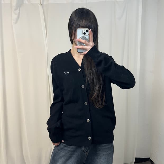Comme des Garçons black knit cardigan