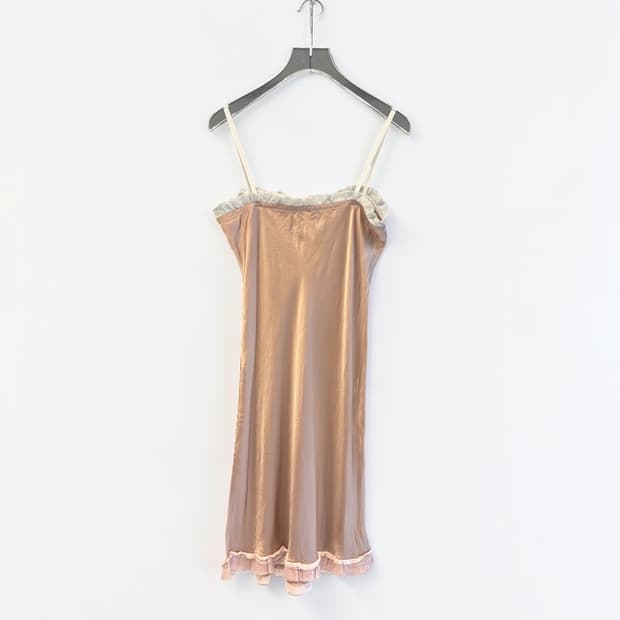SACAI LUCK ruffle trim slip dress