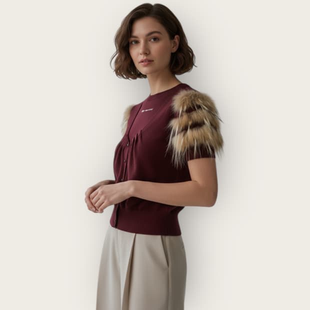 40/ 펜디 아카이브 퍼 디테일 니트