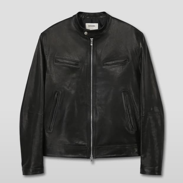 다이브인 루즈드 베지터블 레더자켓 블랙 2사이즈