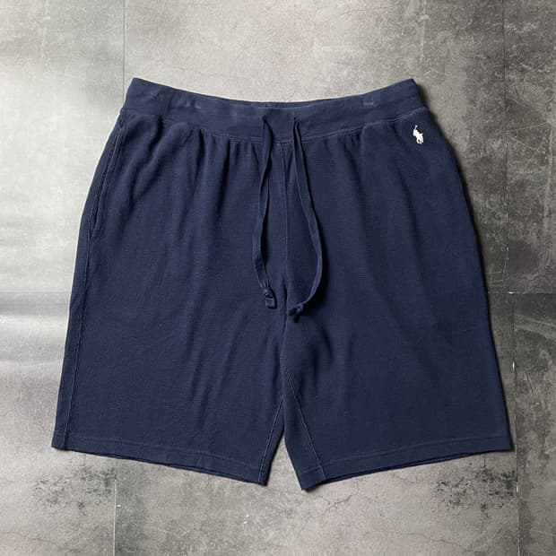 RALPH LAUREN 랄프로렌 네이비 와플 스웨트 하프팬츠 A01283